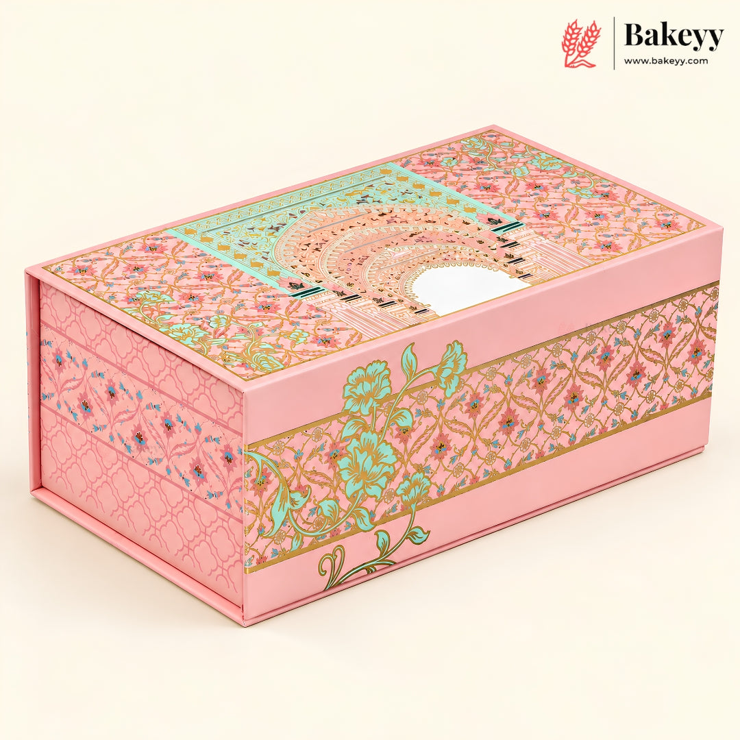 Embossed Rigid Hamper Box with 2 Glass Jars & Magnetic Closure | 2 Designs | Pack of 1