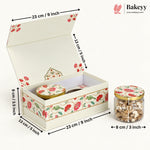 Embossed Rigid Hamper Box with 2 Glass Jars & Magnetic Closure | 2 Designs | Pack of 1
