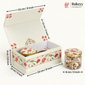 Embossed Rigid Hamper Box with 2 Glass Jars & Magnetic Closure | 2 Designs | Pack of 1