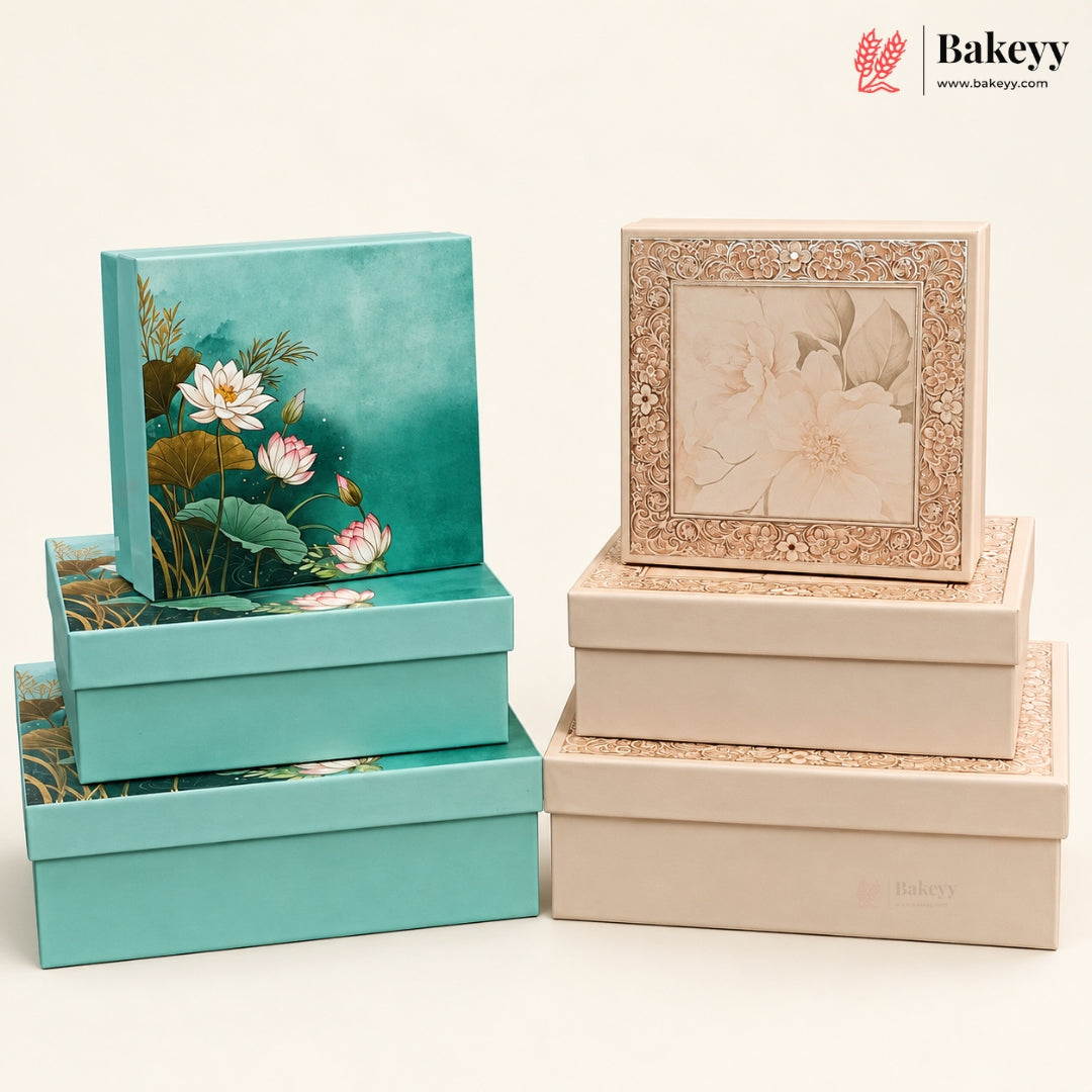 Floral Printed Rigid Hamper Box | 2 Designs | 3 Sizes | Pack of 1 ...