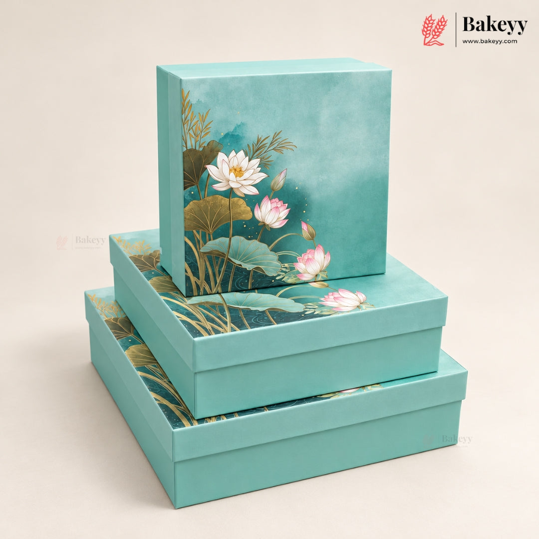 Floral Printed Rigid Hamper Box | 2 Designs | 3 Sizes | Pack of 1