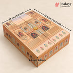 Embossed MDF Hamper Box with 2 Jars & 12-Golden Chocolate Cavity | 2 Designs | Pack of 1