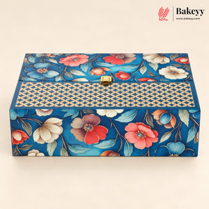 Embossed MDF Hamper Box with 2 Jars & 12-Golden Chocolate Cavity | 2 Designs | Pack of 1