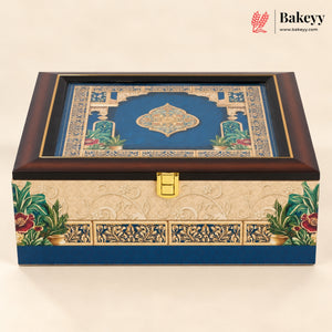 Royal Pichwai MDF Hamper Box with 4 Matka Jars | 2 Designs | Pack of 1