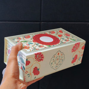 Embossed Rigid Hamper Box with 2 Glass Jars & Magnetic Closure | 2 Designs | Pack of 1