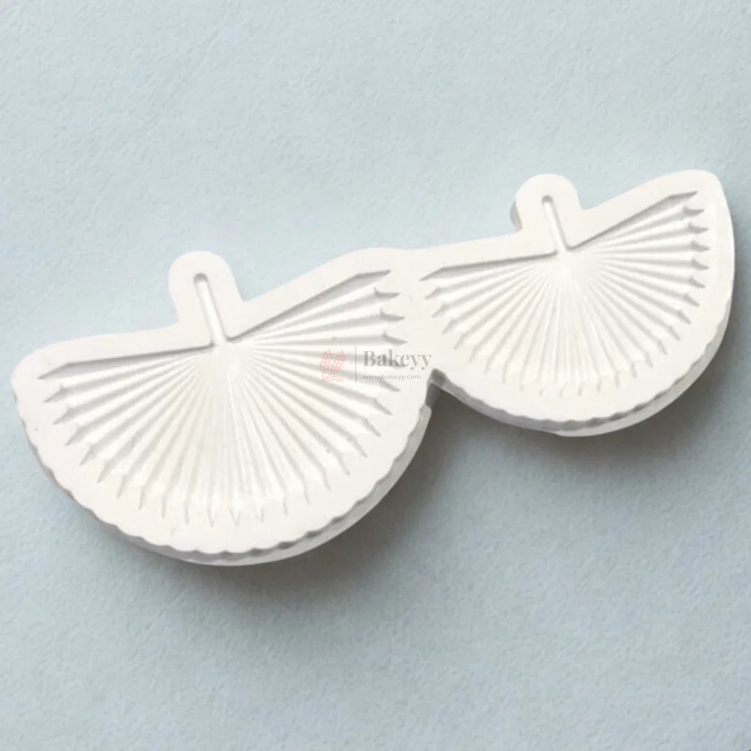 Hand fan Silicone Fondant Mold | Double Leaf Texture Press for Cake Decoration | Pack of 1
