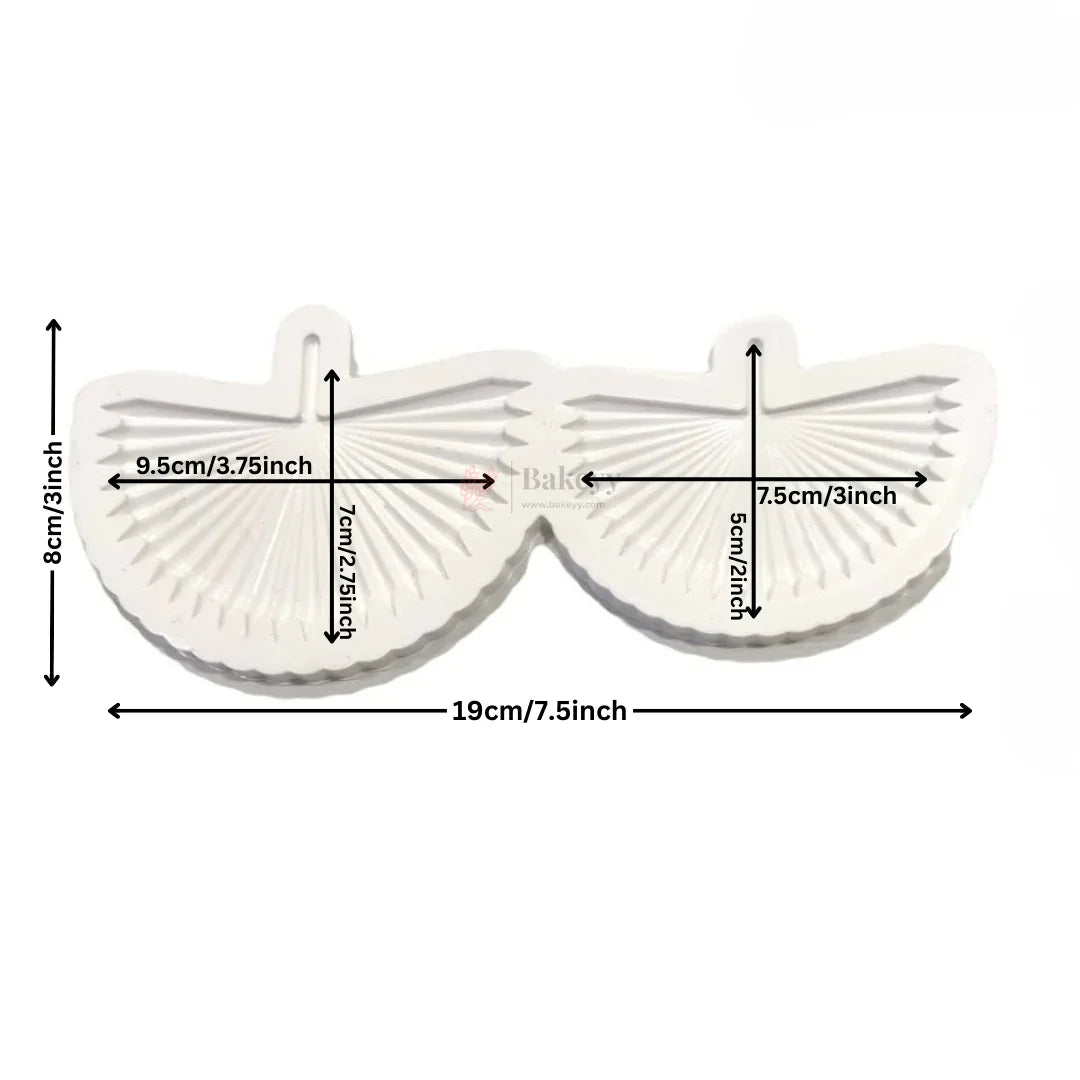Hand fan Silicone Fondant Mold | Double Leaf Texture Press for Cake Decoration | Pack of 1