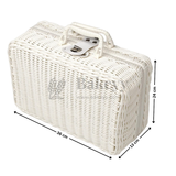 36x13x24 cm | Handcrafted Multipurpose White Wicker Storage Basket with Handle | White |  Pack of 1