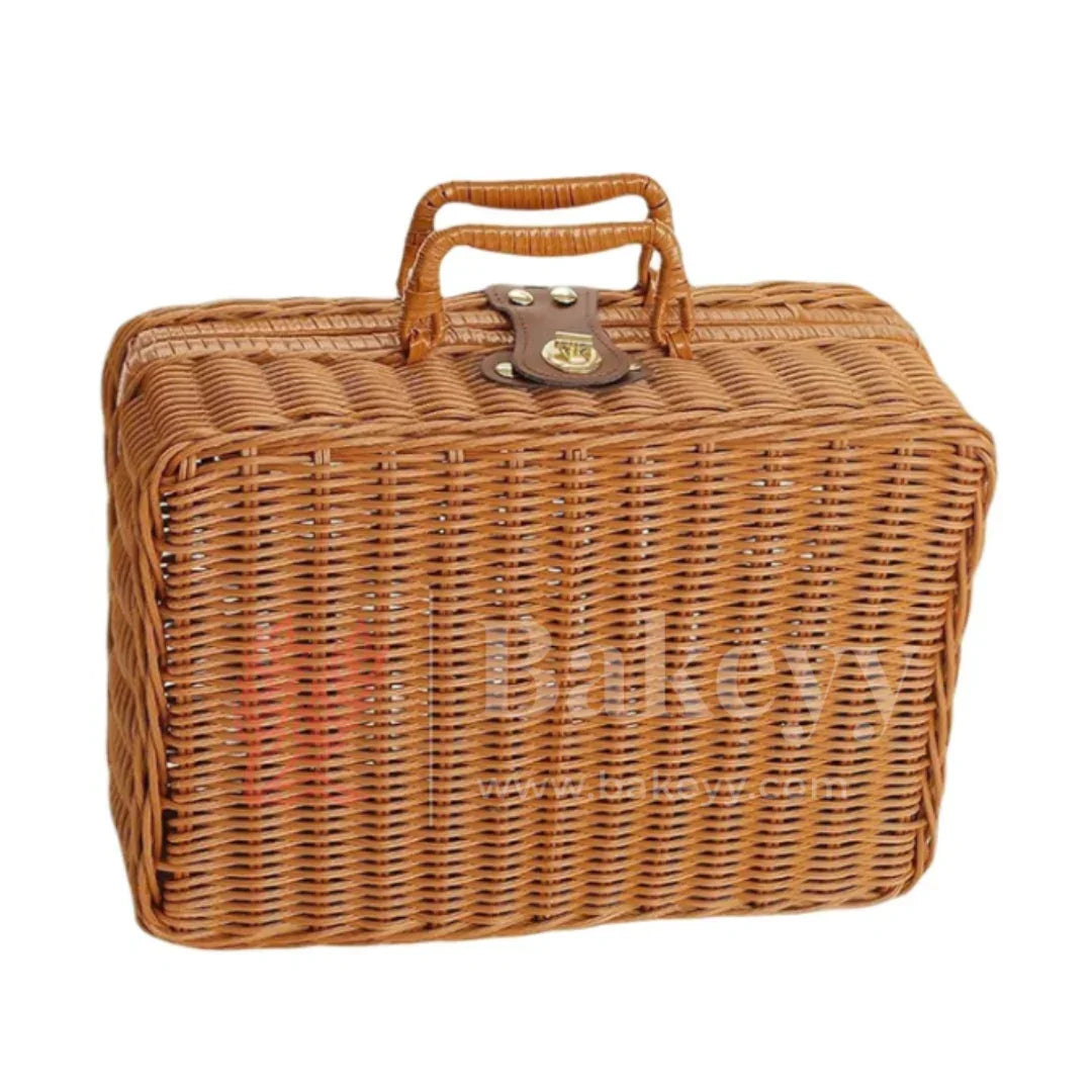 26x11x17 cm | Handcrafted Multipurpose Storage Basket with Handle | Pack of 1