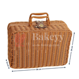 36x13x24 cm | Handcrafted Multipurpose Wicker Storage Basket with Handle | Pack of 1