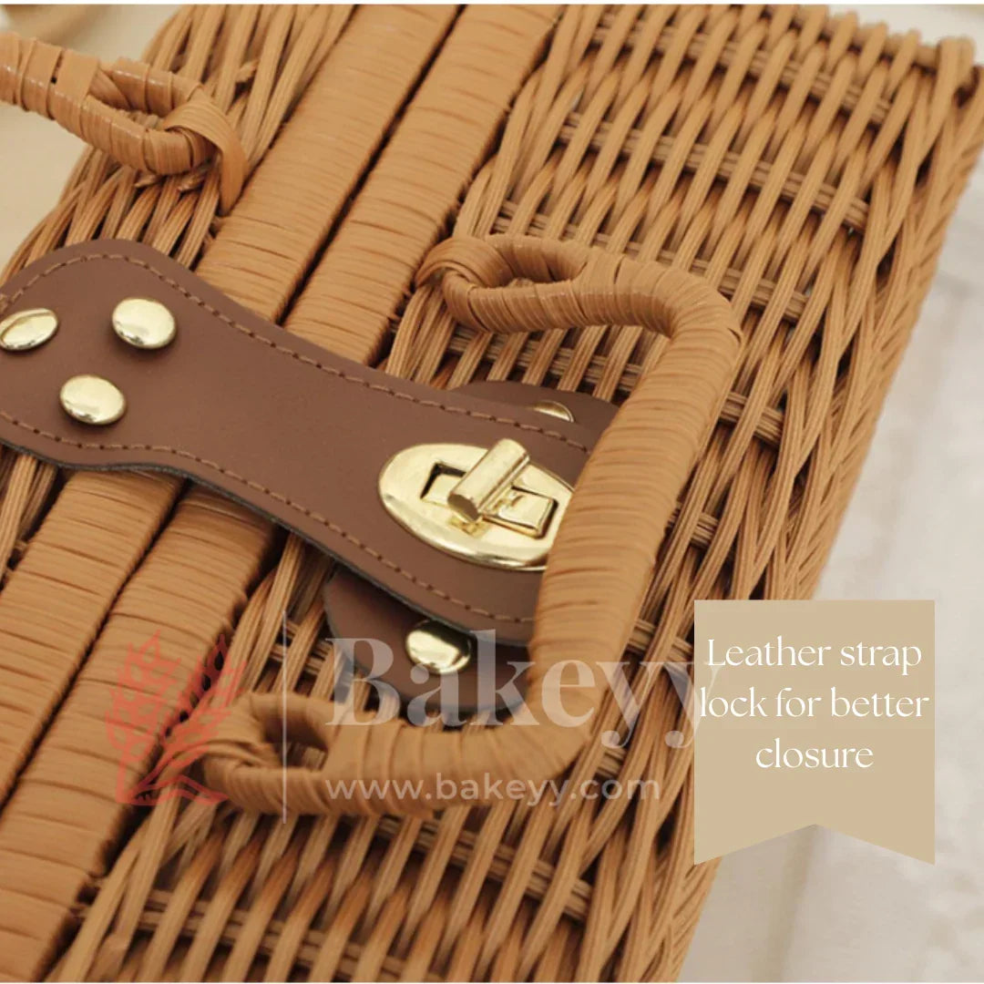 26x11x17 cm | Handcrafted Multipurpose Storage Basket with Handle | Pack of 1