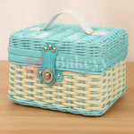 Handmade_Aqua_Blue_Wicker_Storage_Basket-img1 - Bakeyy.com