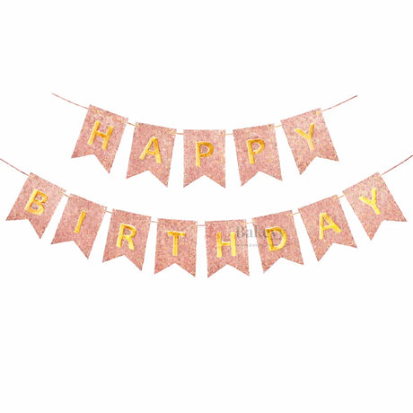 Happy Birthday Glitter Banner Decoration  Premium Party Bunting Set  Pack of 1