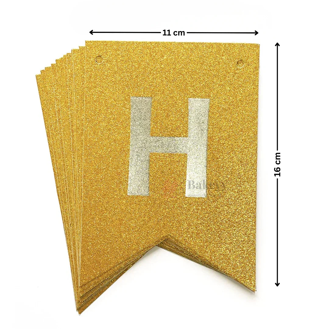 Happy Birthday Glitter Banner Decoration  Premium Party Bunting Set  Pack of 1