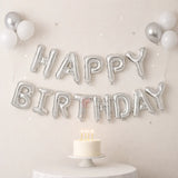 Happy Birthday Silver Foil Letter Balloon Banner Set | Party Decoration | Pack of 1 - Bakeyy.com - India - Happy Birthday Silver Foil Letter Balloon Banner Set | Party Decoration | Pack of 1 - Default Title 110.00