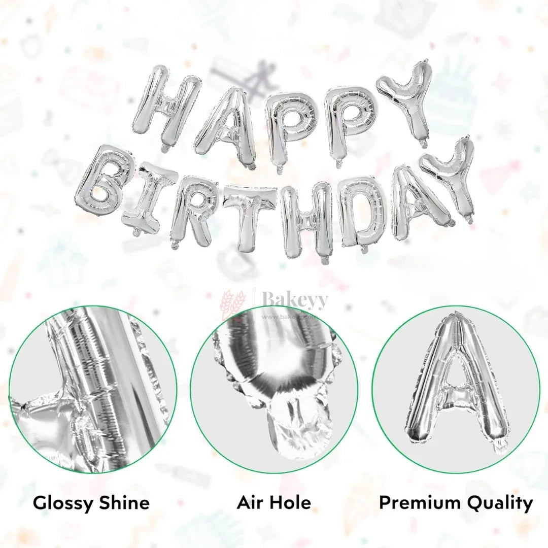HappyBirthdaySilverFoilLetterBalloonBannerSetPartyDecorationPackof1_2 - Bakeyy.com