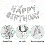 Happy Birthday Silver Foil Letter Balloon Banner Set | Party Decoration | Pack of 1 - Bakeyy.com - India - Happy Birthday Silver Foil Letter Balloon Banner Set | Party Decoration | Pack of 1 - Default Title 110.00