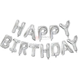 Happy Birthday Silver Foil Letter Balloon Banner Set | Party Decoration | Pack of 1 - Bakeyy.com - India - Happy Birthday Silver Foil Letter Balloon Banner Set | Party Decoration | Pack of 1 - Default Title 110.00