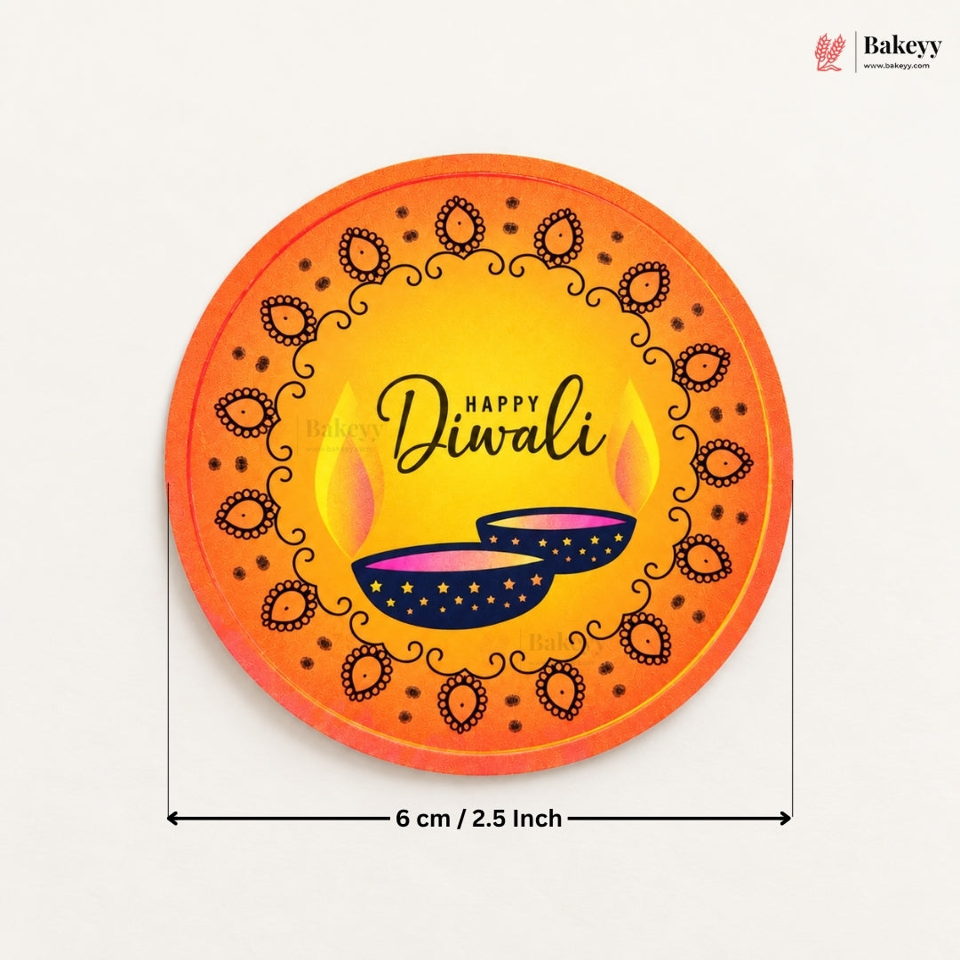 Happy Diwali Round Stickers | Pack of 5