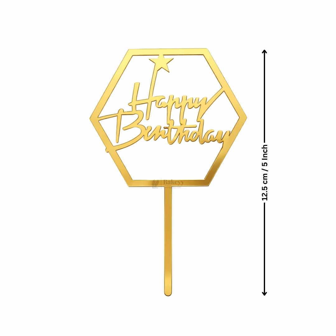 Happy Birthday Acrylic Cake Topper | Elegant  Birthday Designs | Cake Decoration Accessory