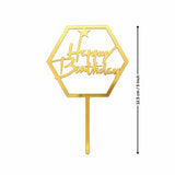 Happy Birthday Acrylic Cake Topper | Elegant  Birthday Designs | Cake Decoration Accessory