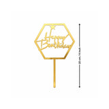 Happy Birthday Acrylic Cake Topper | Elegant  Birthday Designs | Cake Decoration Accessory