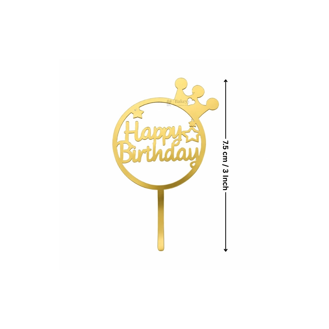 Happy Birthday Acrylic Cake Topper | Elegant  Birthday Designs | Cake Decoration Accessory