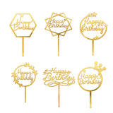 Happy Birthday Acrylic Cake Topper | Elegant  Birthday Designs | Cake Decoration Accessory