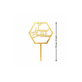 Happy Birthday Acrylic Cake Topper | Elegant  Birthday Designs | Cake Decoration Accessory