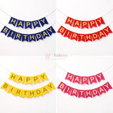 Happy Birthday Banner Decoration | Party Bunting Set | Letters with Satin Hanging String | Pack of 1
