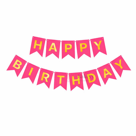 Happy Birthday Banner Decoration  Party Bunting Set  Letters with Satin Hanging String  Pack of 1