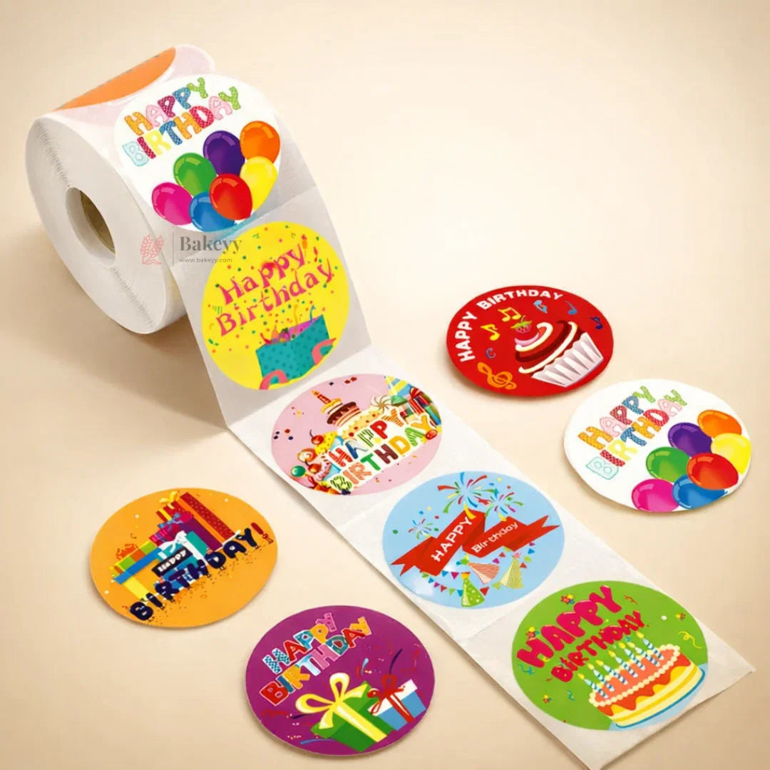 Happy birthday sticker roll 1