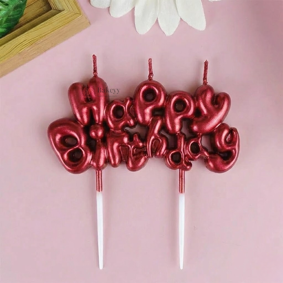 Happy Birthday Candle | Metallc Shades | Pack of 1