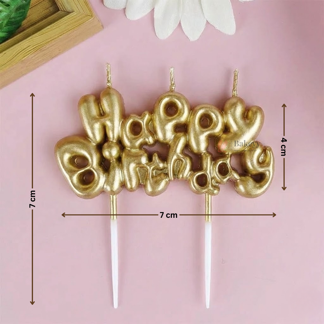 Happy Birthday Candle | Metallc Shades | Pack of 1