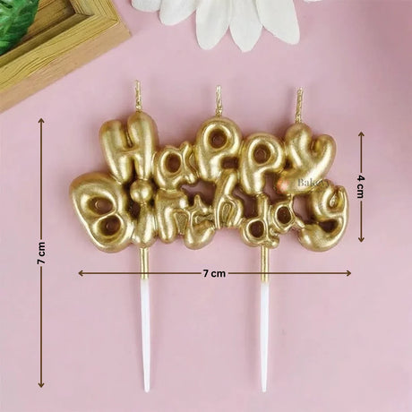 Happy Birthday Candle | Metallc Shades | Pack of 1
