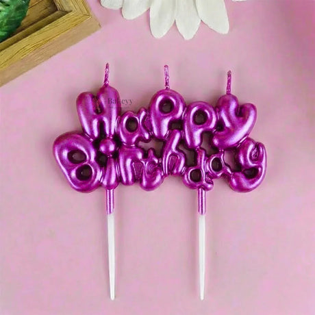 Happy Birthday Candle | Metallc Shades | Pack of 1