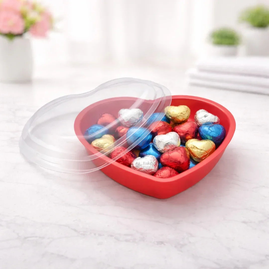 Heart-Shaped Food Container with Transparent Lid | Multipurpose Dessert & Gift Packaging Box | Reusable | Pack of 25 - Bakeyy.com - India - Heart-Shaped Food Container with Transparent Lid | Multipurpose Dessert & Gift Packaging Box | Reusable | Pack of 25 - Default Title 425.00