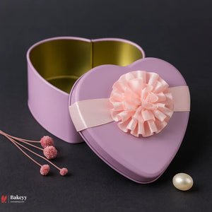 Heart-Shaped_Tin_Box_with_Ribbon_Flower - Bakeyy.com
