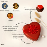 Heart Shaped Tin Boxes | Heart-Shaped Tin Box with Attached Ribbon  | Pack of 12