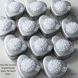 Heart Shaped Tin Boxes | Heart-Shaped Tin Box with Attached Ribbon  | Pack of 12