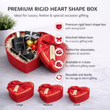Heart Shape Red Rigid Gift Box with Ribbon | Premium Valentine & Hampers Packaging Box | Luxury Storage & Gifting Box | Available in 3 Sizes | Pack of 1