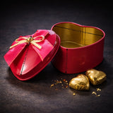 Heart Shaped Tin Box | Mixed Colours with Bow | Empty Decorative Tin Box | Pack of 12