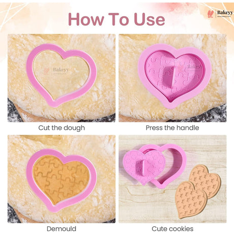 Heart Theme Cookie Cutter & Embosser Set | 8 Piece | Pack of 1 