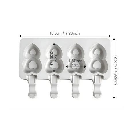 Heart Shape Popsicle Silicone Mould  Ice Cream & Kulfi Mould  Food-Grade Silicone  Pack of 1