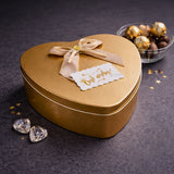 Heart Shaped Empty Decorative Tin Box with Attached Bow | Multiple Colors Options | Gift Tin Box | Storage Tin Box| Pack of 1