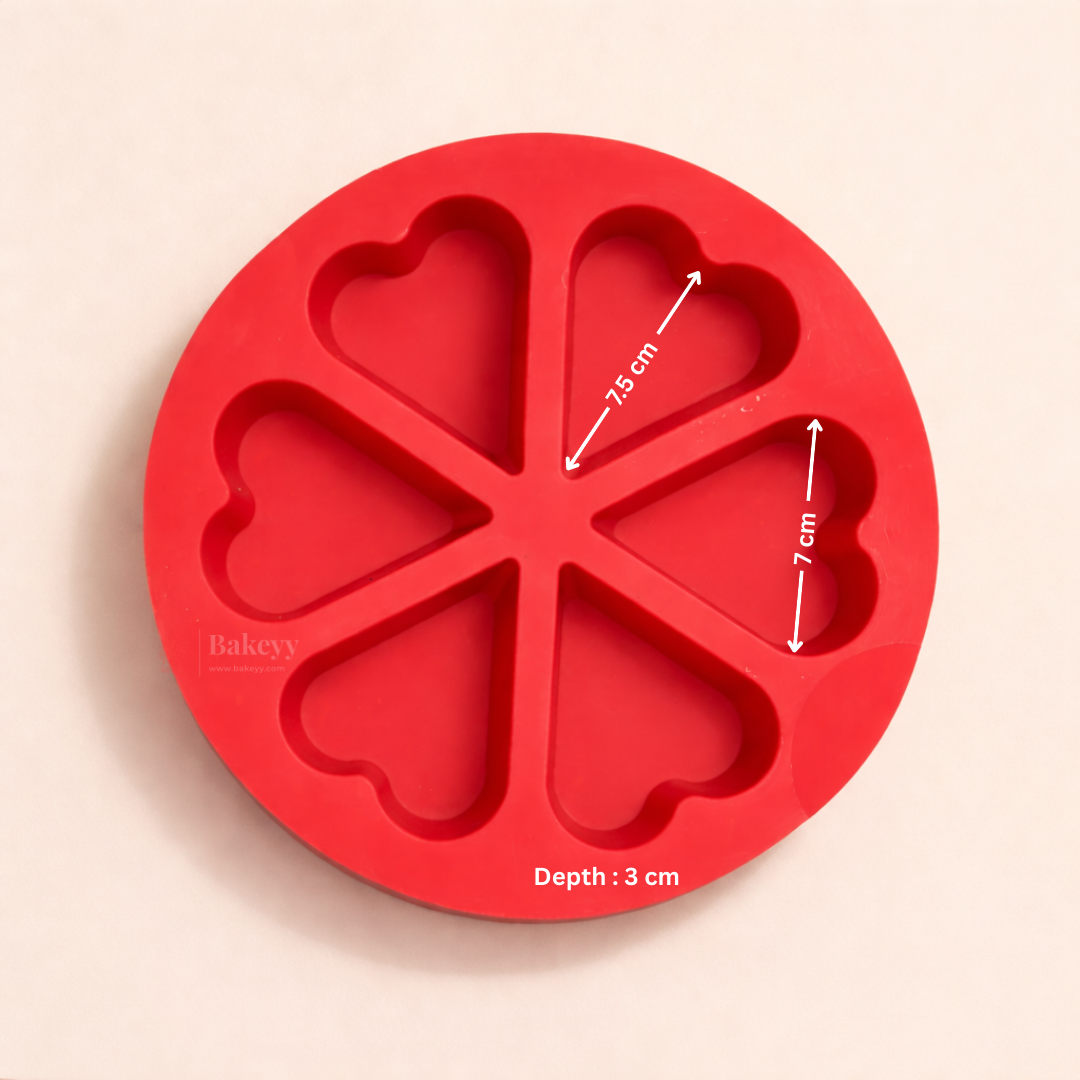 Silicone Heart Shape Silicone Mould | 6 Cavities | 1 Piece