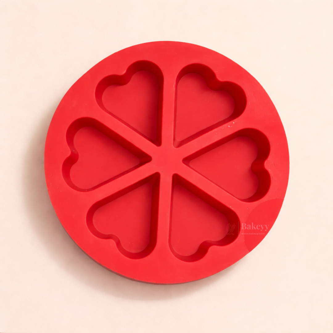 Silicone Heart Shape Silicone Mould | 6 Cavities | 1 Piece