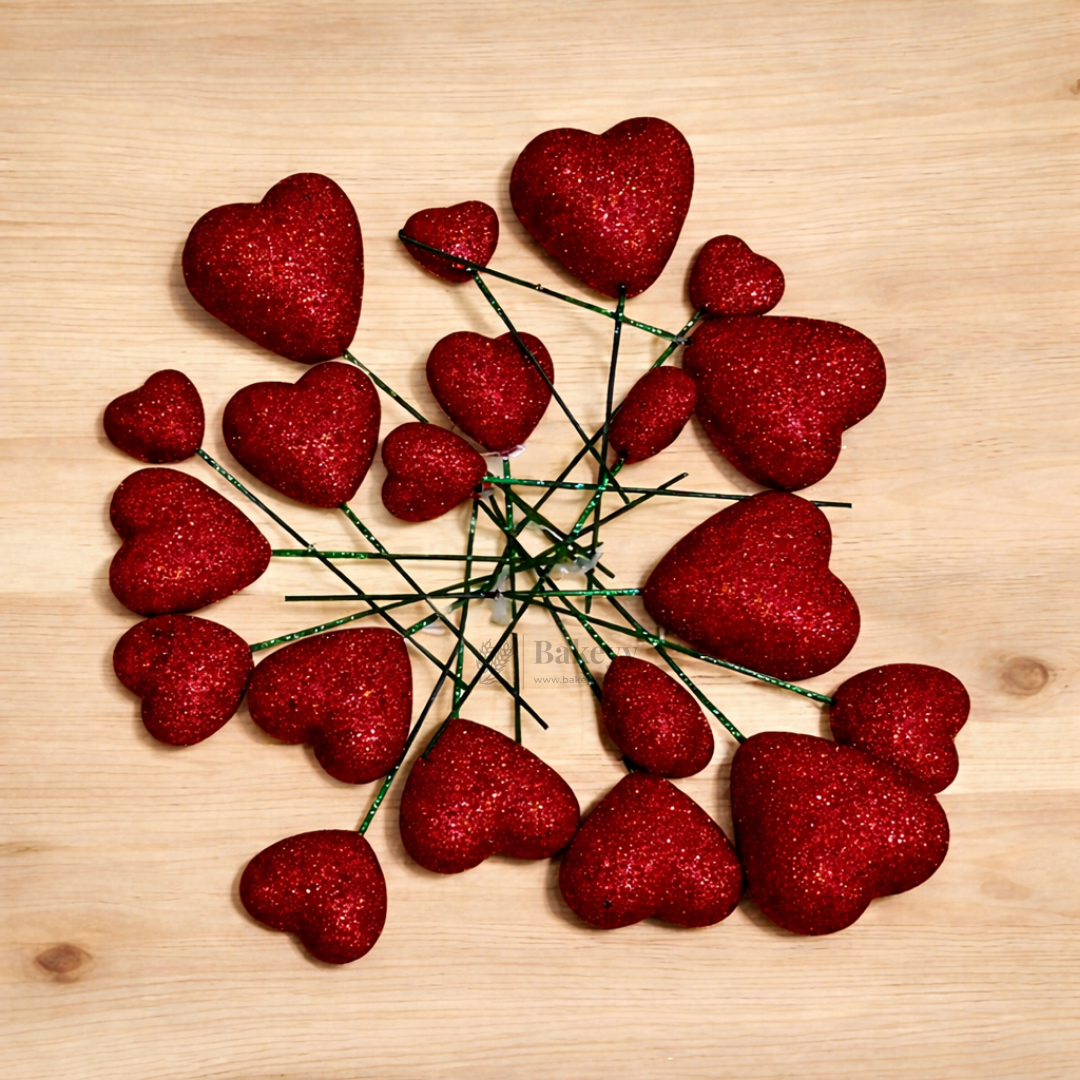 Heart Shape Faux Ball Cake Decor | Heart Shape Cake Topper | Pack of 20