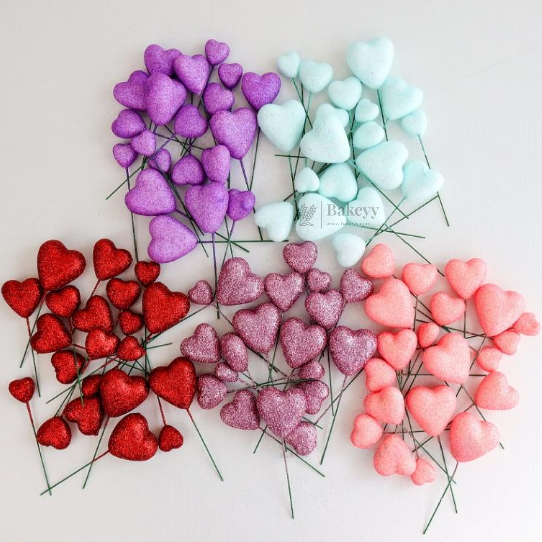 Heart Shape Faux Ball Cake Decor | Heart Shape Cake Topper | Pack of 20