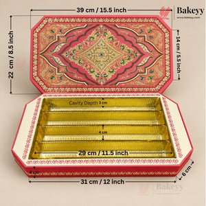 Embossed Printed Sweet Box with Golden Cavity | 4 Designs | Pack of 1